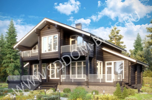 Дом из клееного бруса Современный дом