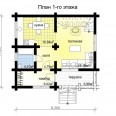 Дом из клееного бруса Гармония 3 - Планировка 1 этаж