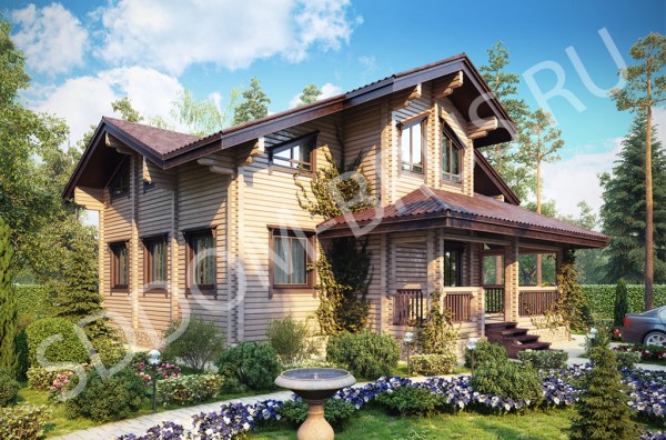 Дом из клееного бруса Загородная романтика