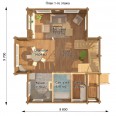 Дом из клееного бруса Тепло дерева - Планировка 1 этаж