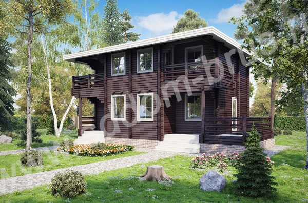 Дом из клееного бруса В восточном стиле