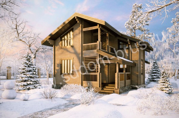 Дом из клееного бруса Морозный день